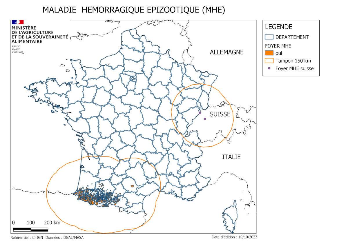 Vigilance : la MHE se propage sur le territoire national