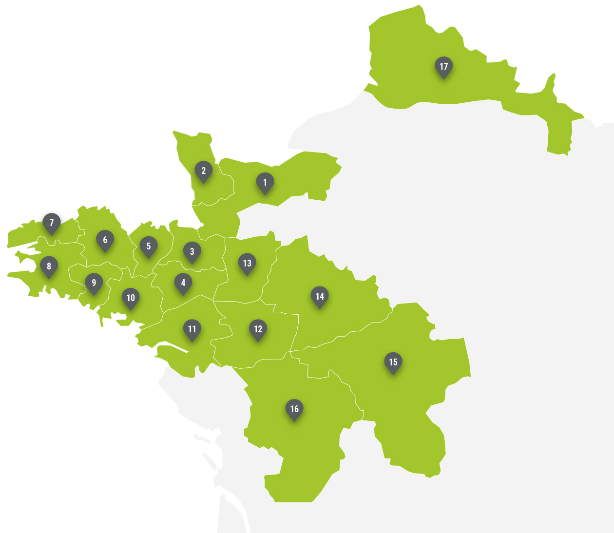 Carte des territoires